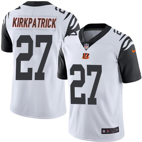 Nike Bengals #27 Dre Kirkpatrick White Youth Stitched NFL Limited Rush Jersey - Click Image to Close